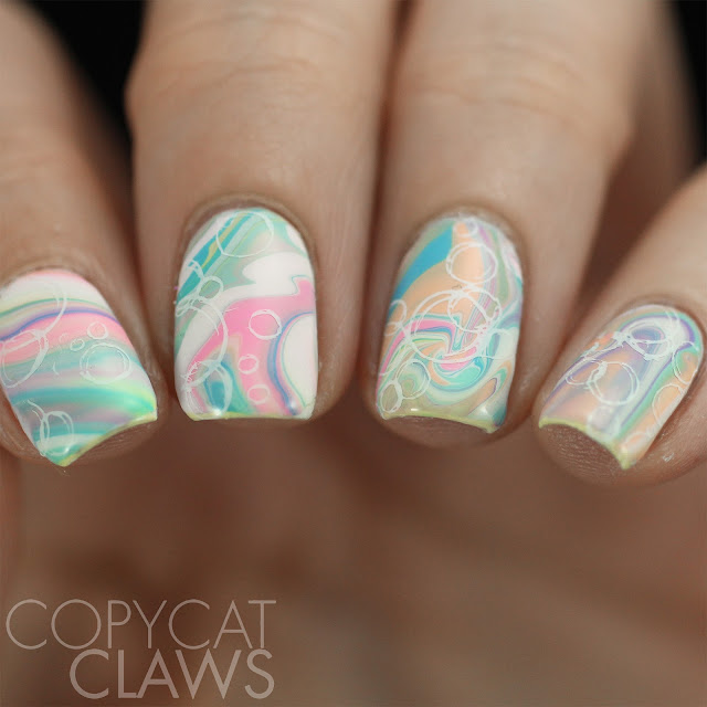 Bath bomb-inspired nail art