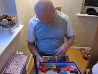 Katamino - Brian was well into the challenge of this tactile puzzel game