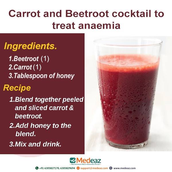 Carrot And Beetroot Cocktail To Treat Anaemia