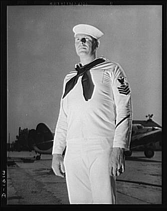 United States Radioman, first class, in summer white service dress ...