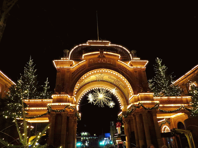 Christmas lights at the Tivoli Christmas Markets