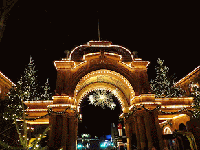 Christmas lights at the Tivoli Christmas Markets