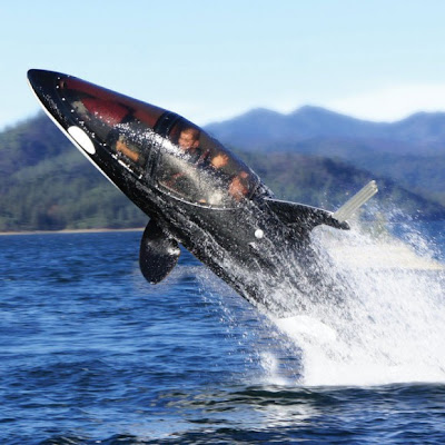 غواصة الحوت القاتل تصل سرعتها إلى 50 ميلا في الساعة علي سطح الماء