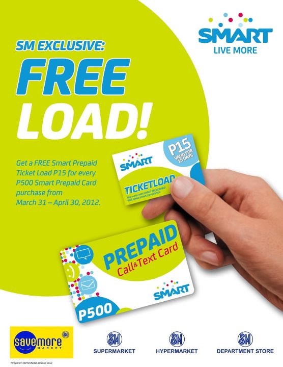 Free Php15 load for every Php500 Smart Prepaid Card purchase!