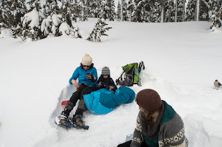 Hemingway hiding under his sleeping bag at Lake Helen Mackenzie