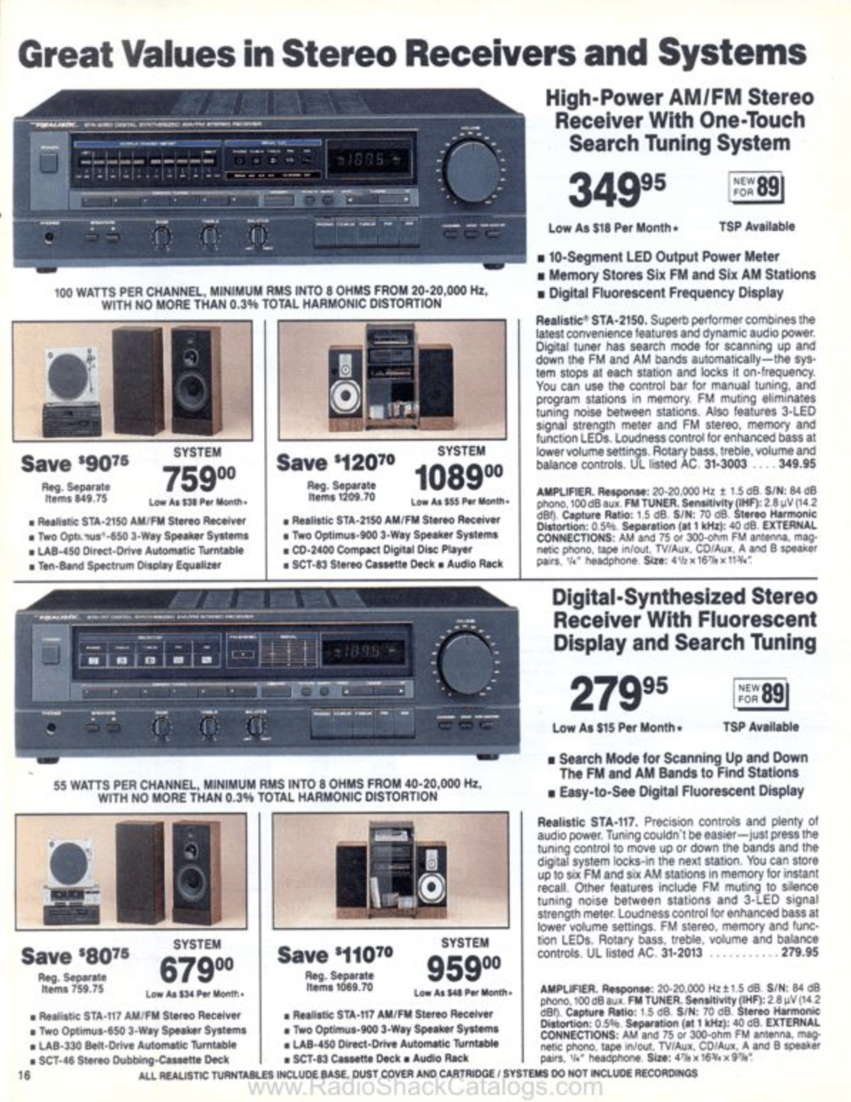Rarities And Relics Complete List Of All Realistic And Optimus Stereo Receivers
