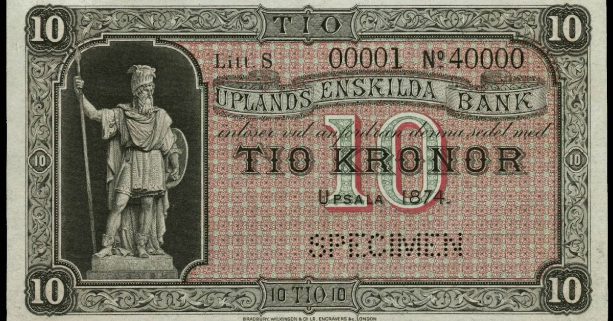 Sweden 10 Kronor 1874 Uplands Enskilda BankWorld Banknotes & Coins