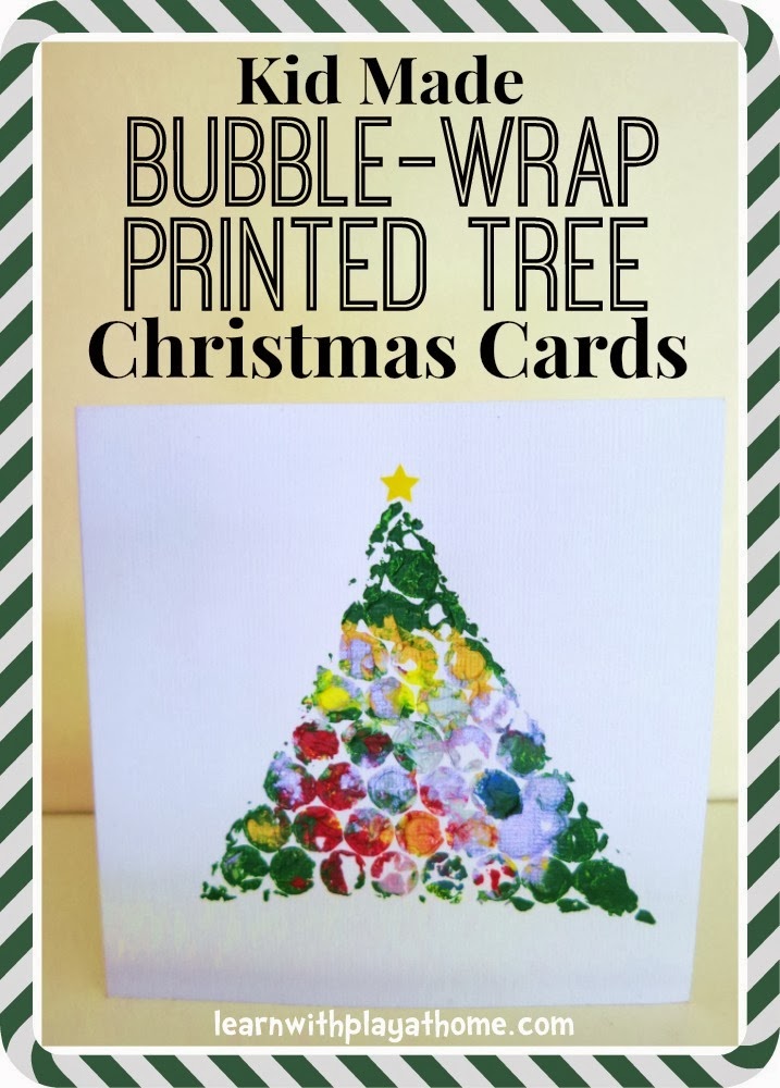 Learn With Play At Home Simple Bubblewrap Christmas Cards Made By Kids