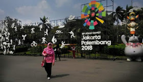 Atribut Asian Games 2018 di Monas