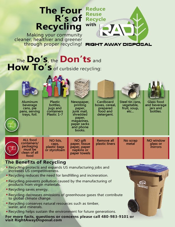 Arizona Trash Disposal Services Recycling In Mesa