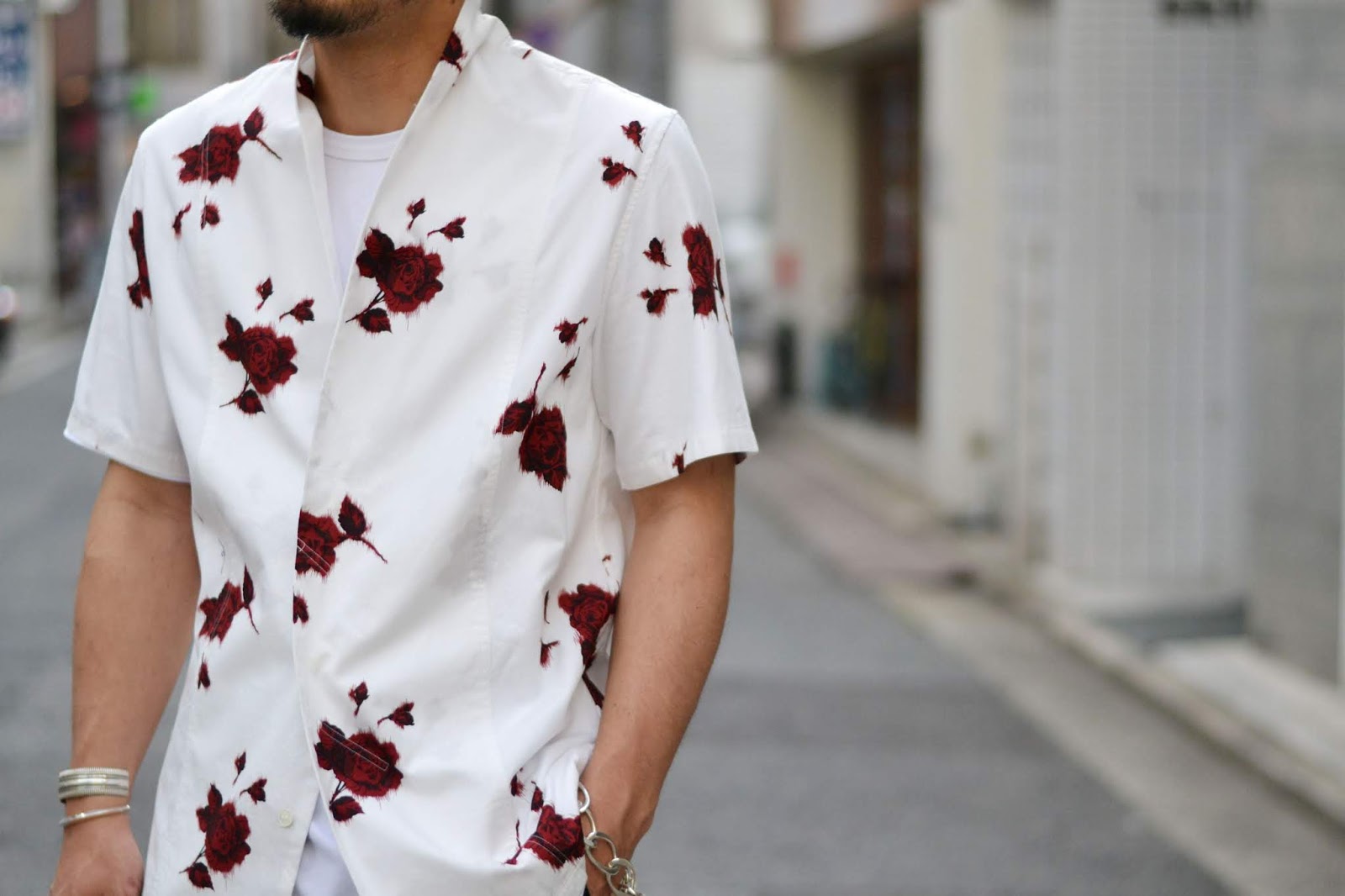 伊太利屋 レオパード虎柄 リネン混セットアップ 個性的ファッション