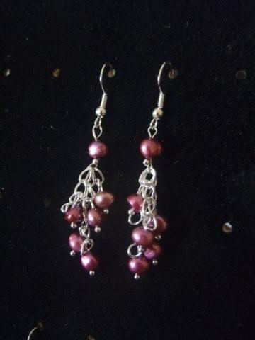 Beautiful Purple Freshwater Pearl Earrings