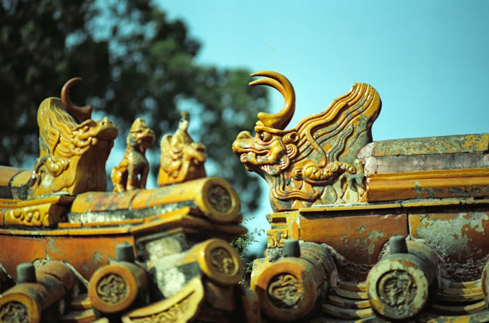 Pékin, Beijing, Palais Impérial,Cité interdite, toitures, figurines, © L. Gigout, 1990