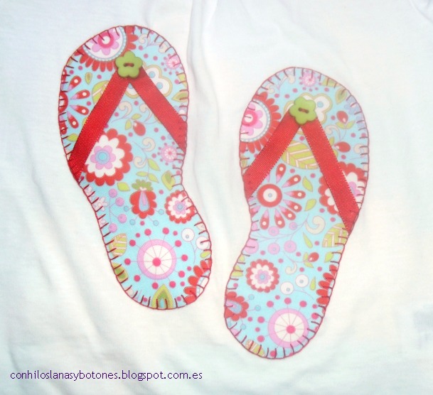 conhiloslanasybotones - camiseta chanclas