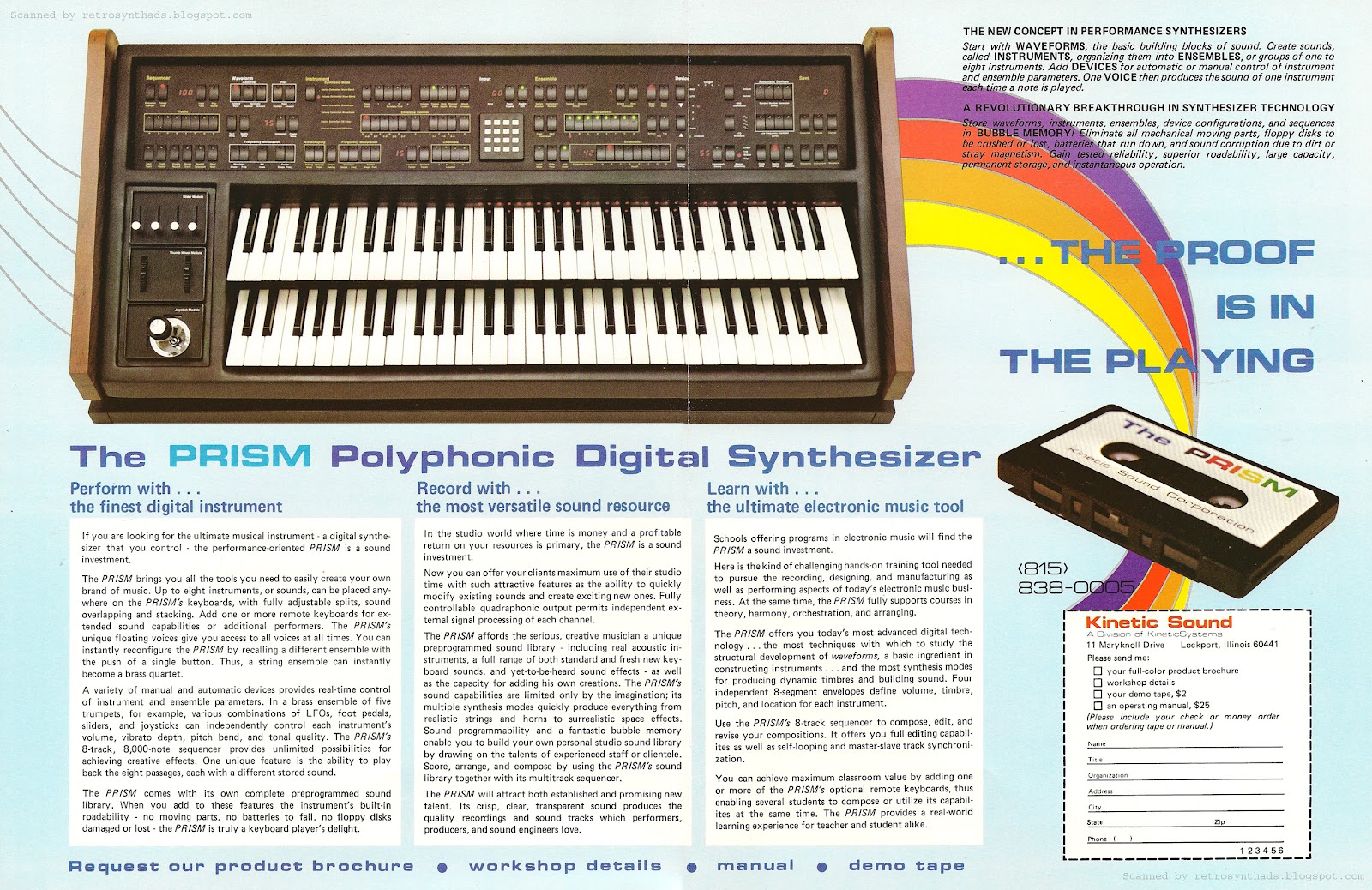Retro Synth Ads Sound Corporation Prism 4page brochure, 1981