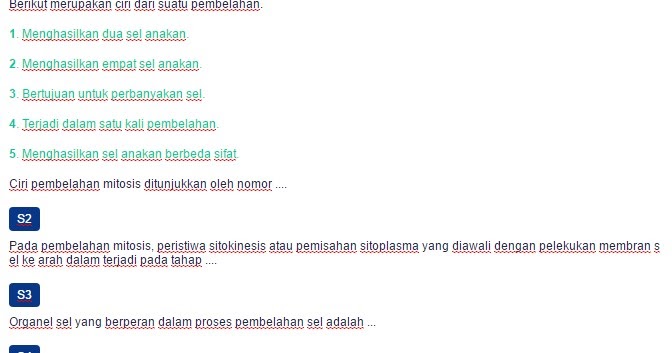 Contoh Soal Pembelahan Sel dan Pewarisan Sifat Anak Sekolah