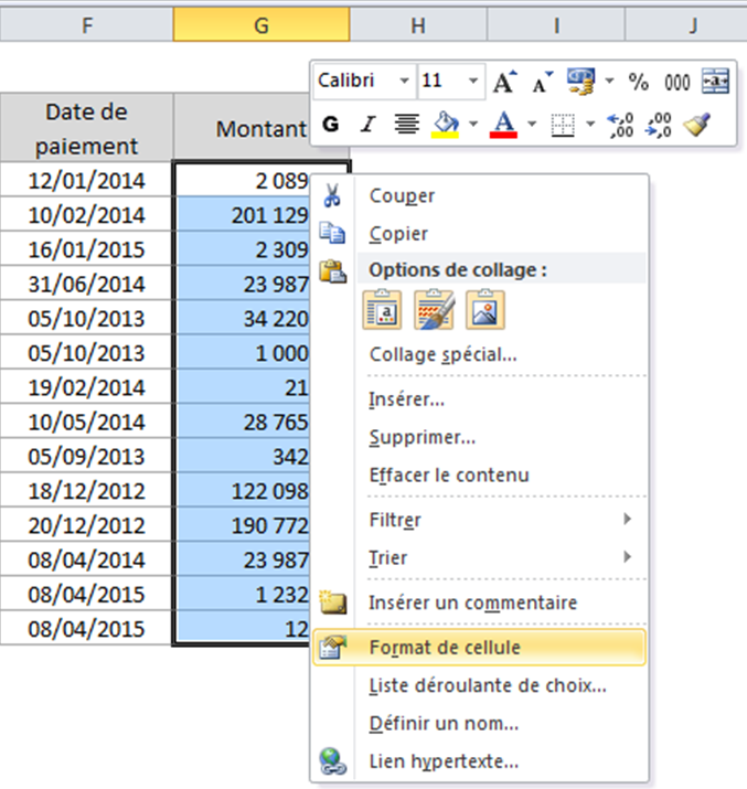 Comment mettre des cellules au format nombre automatiquement avec la fonction CNUM Compétences