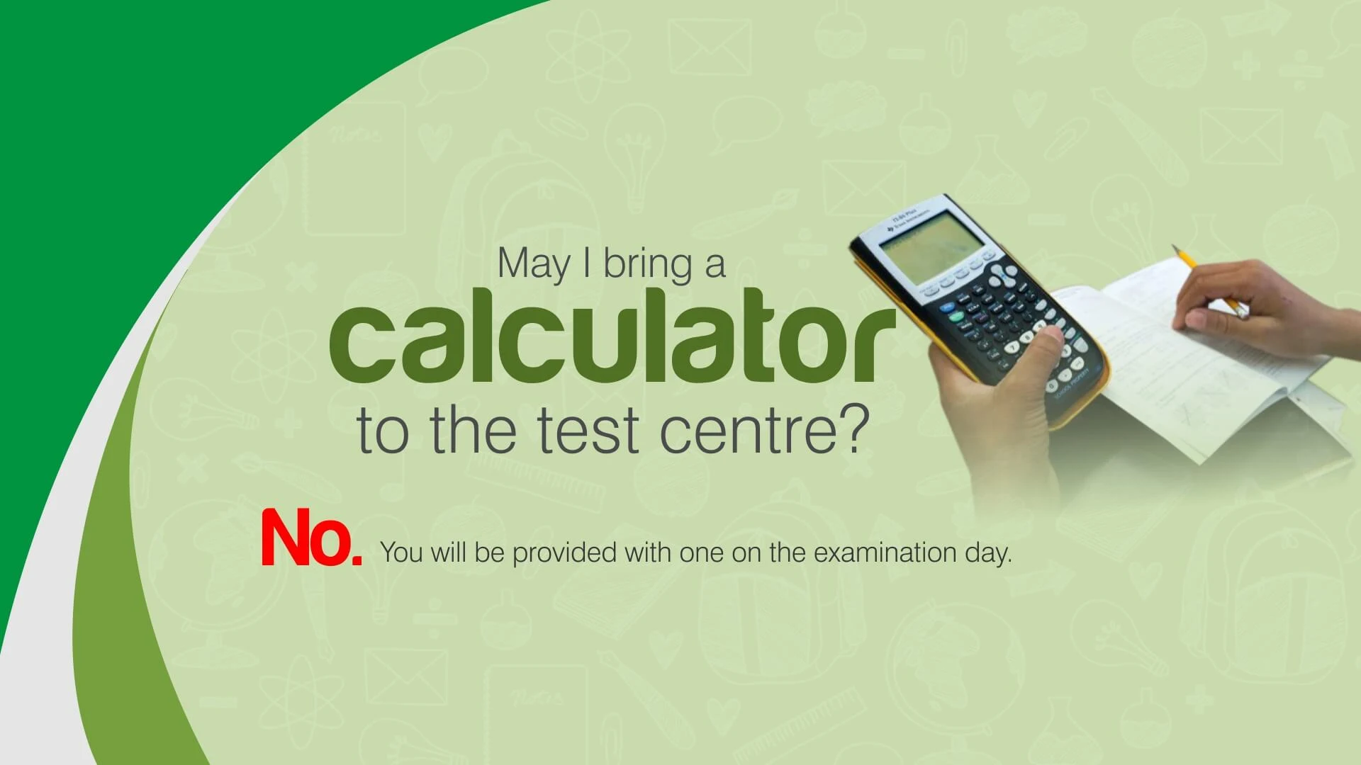 May I bring a calculator  to the JAMB test centre?