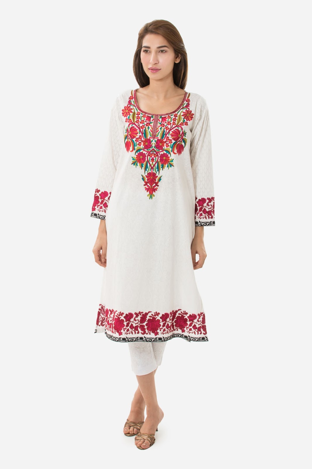 Khaadi Eastern Pret Collection 2015 Embroidered Kurta WKPE15021RED