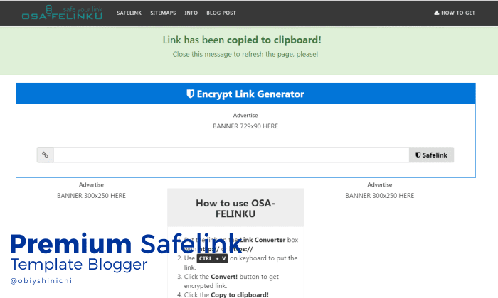 free premium safelink template blogger