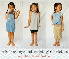 Upcycle boy's hand-me-downs into girl's clothes »Over The Apple Tree«