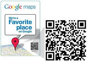 Favorite Places on Google displays QR Barcodes