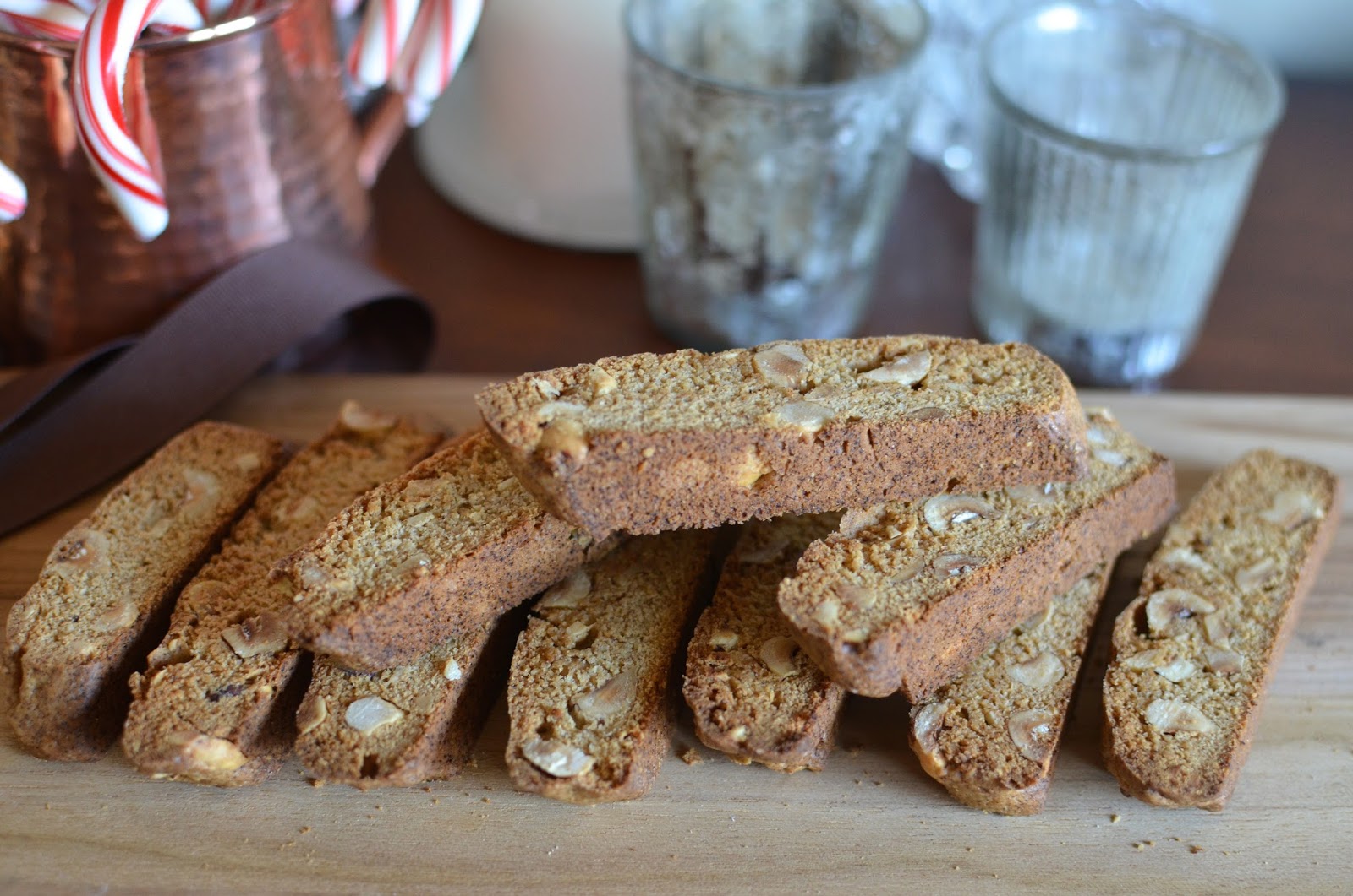 Playing with Flour Gingerbread biscotti with hazelnuts