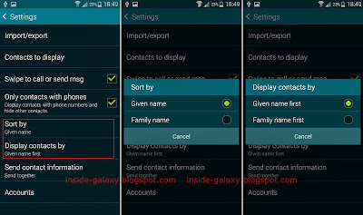 Inside Galaxy: Samsung Galaxy S5: How to Sort Contacts in Android 4.4.2