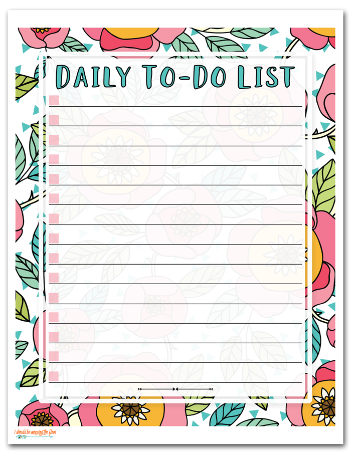 Free Printable To Do List | i should be mopping the floor