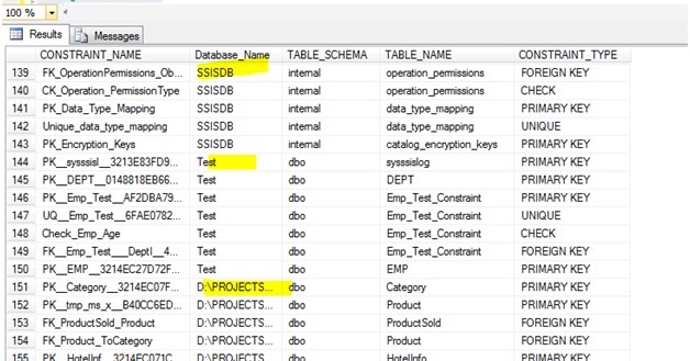Microsoft Business Intelligence: Get the list of all Constraint in all ...