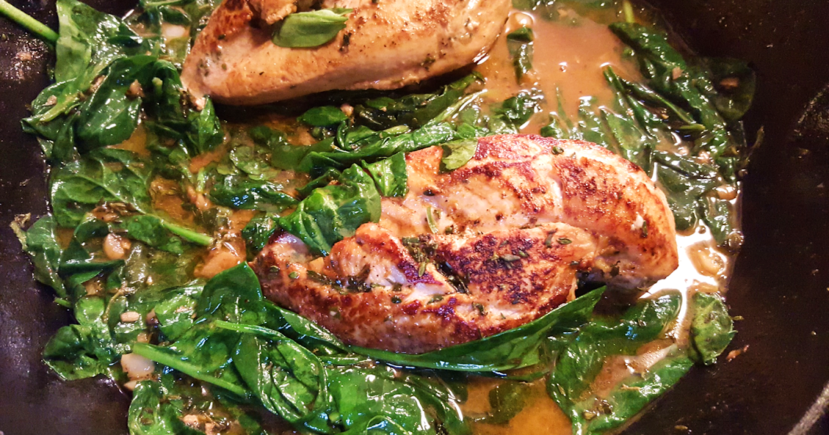l.c.k.Cafe Paprika Chicken & Spinach with White Wine Butter Thyme Sauce
