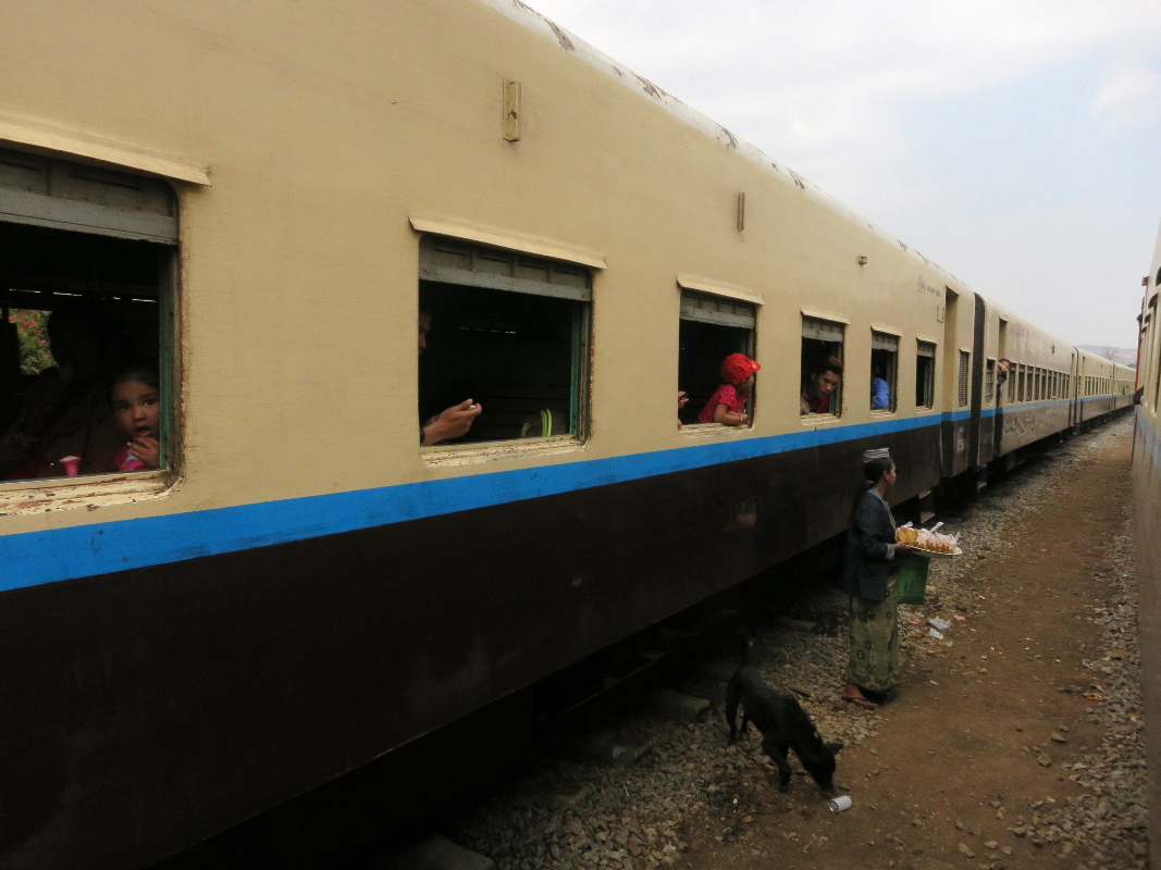 Train from Mandalay to Hsipaw in Myanmar