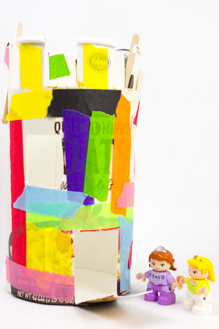 oatmeal container castles- easy recycled kids project