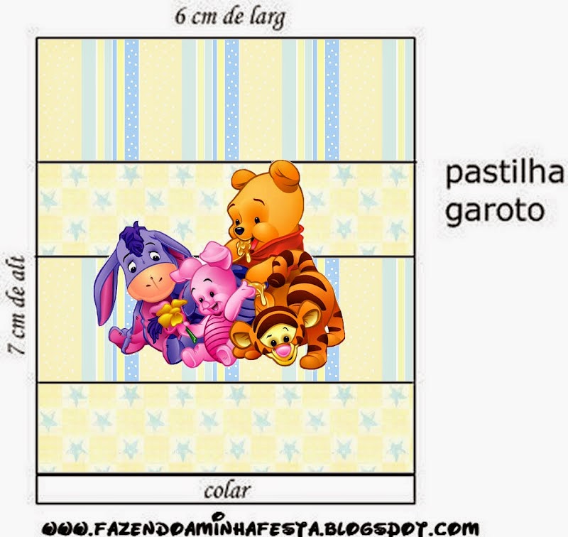 Winnie the Pooh Baby: Free Printable Candy Buffet Labels.