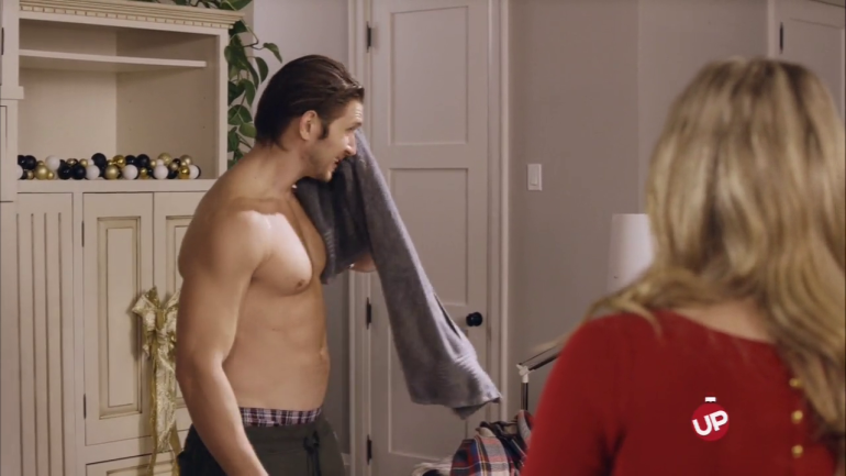 Greyston Holt shirtless in A Very Country Christmas.