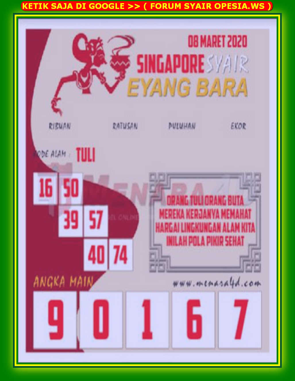 Syair Sgp 8 Maret 2020 - Kode Syair Sgp Syair Hk Syair Sydney 2022