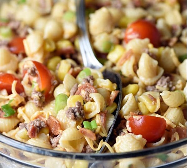COWBOY PASTA SALAD #vegetarian #easysalads COWBOY PASTA SALAD #vegetarian #easysalads