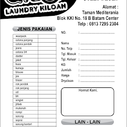 Contoh Nota Laundry Nova Grafis