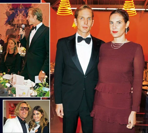 Princess Caroline of Hanover, Andrea Casiraghi, Pierre Casiraghi, Tatiana Santo Domingo attended the annual charity dinner of the Foundation Motrice in Paris