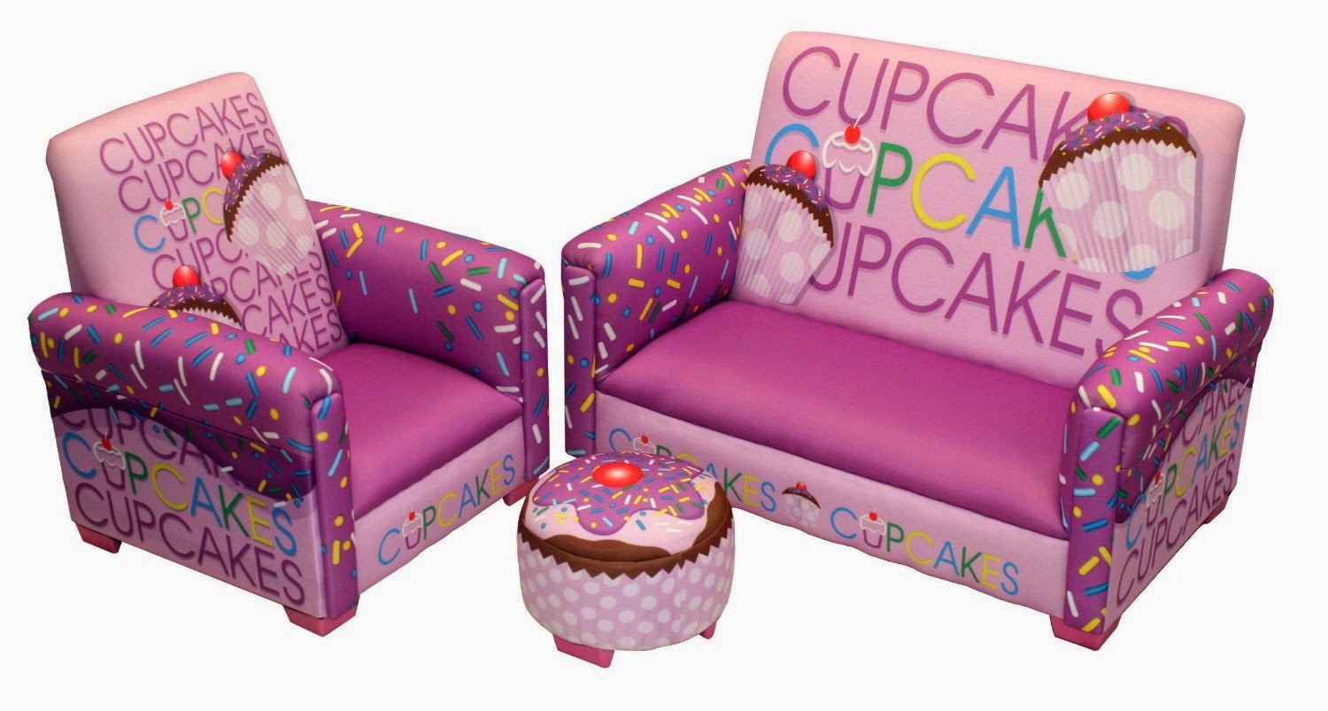 Kids Couch Foam 3 Piece Set Sofa Kids Cup Cake Collection