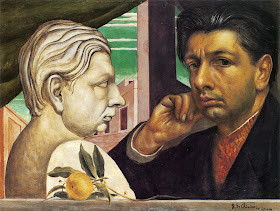 Giorgio de Chirico painted this self-portrait, confronting a bust of himself, in 1922
