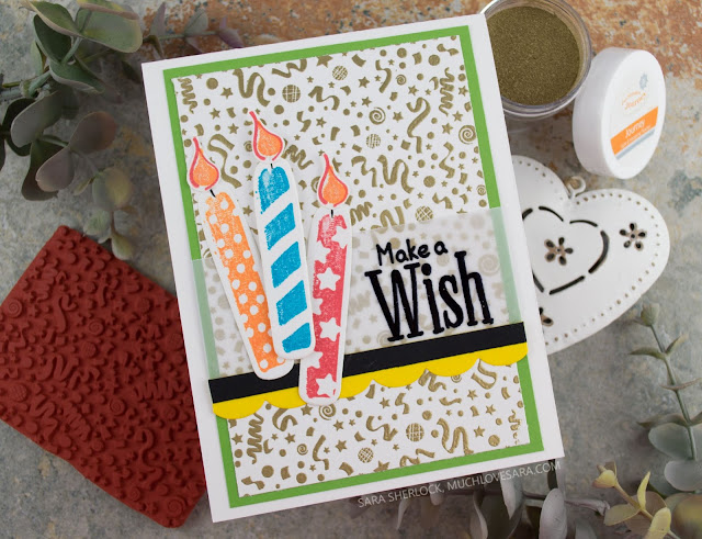 This bright and cheerful birthday card, was created using the Birthday Candles Stamp and Die Set, and the Confetti Fun Stamp, from Fun Stampers Journey.  