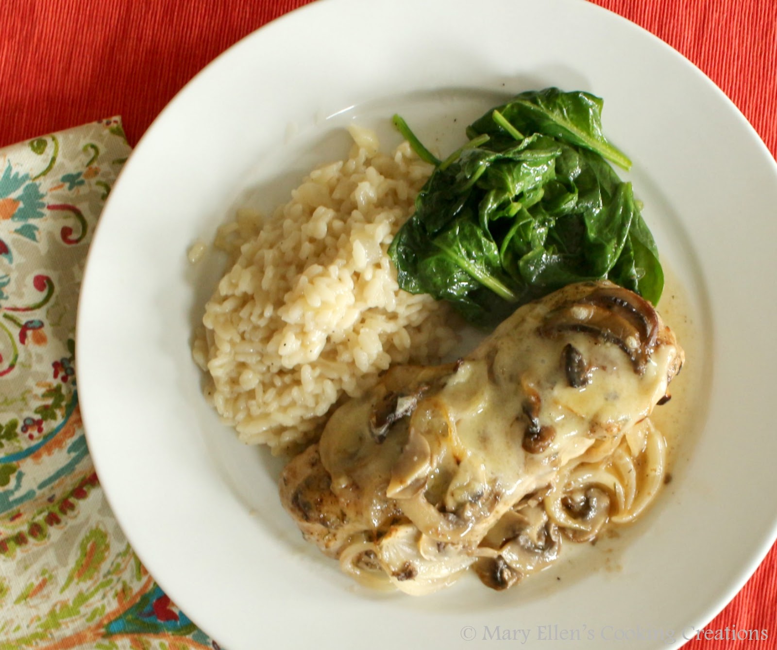 Mary Ellen's Cooking Creations Gruyere Chicken with Mushrooms