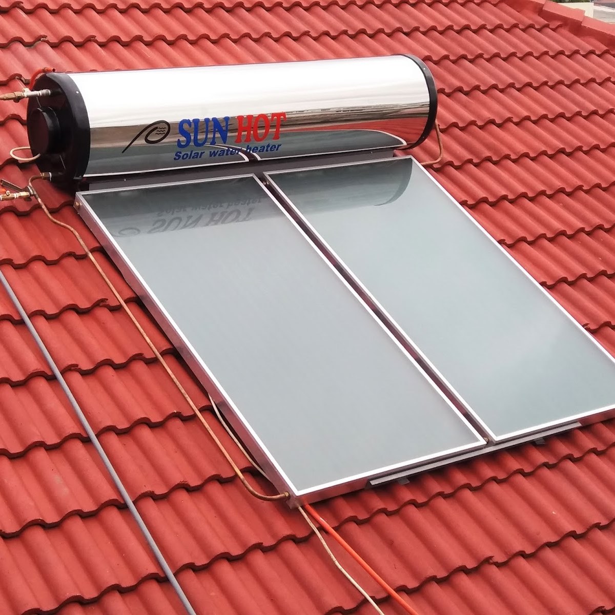 jual dan pasang water heater tenaga surya merk sun hot
