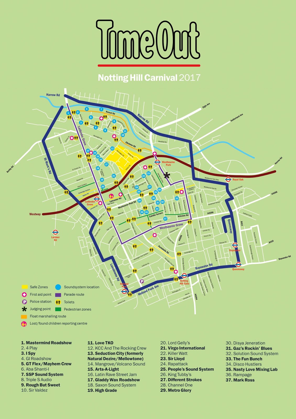Carnival route map