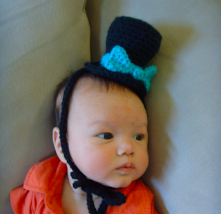 crocheted baby boy top hat