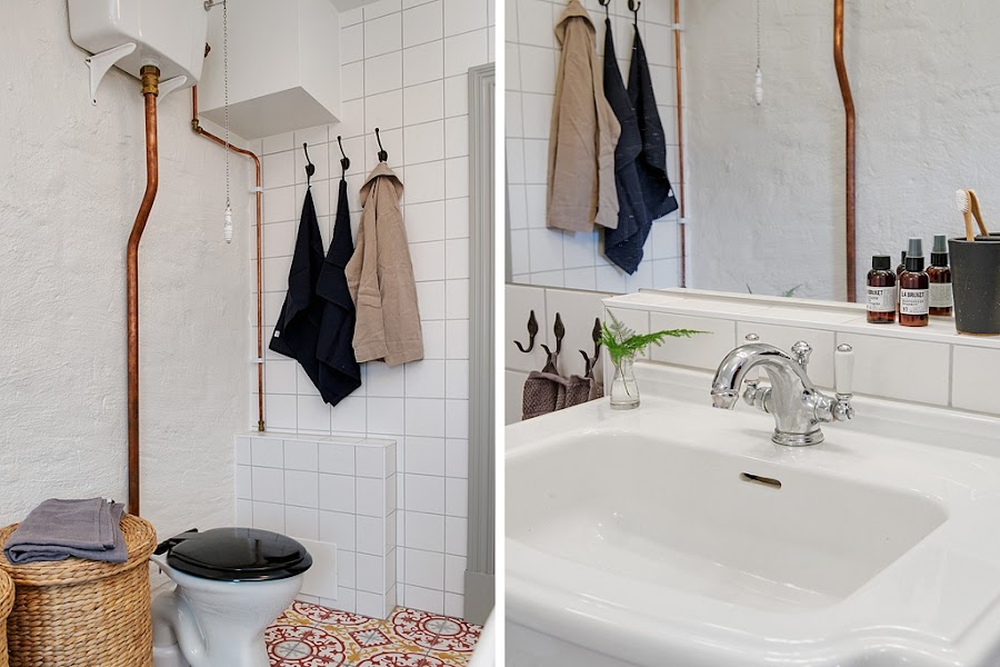 baño cargado de detalles