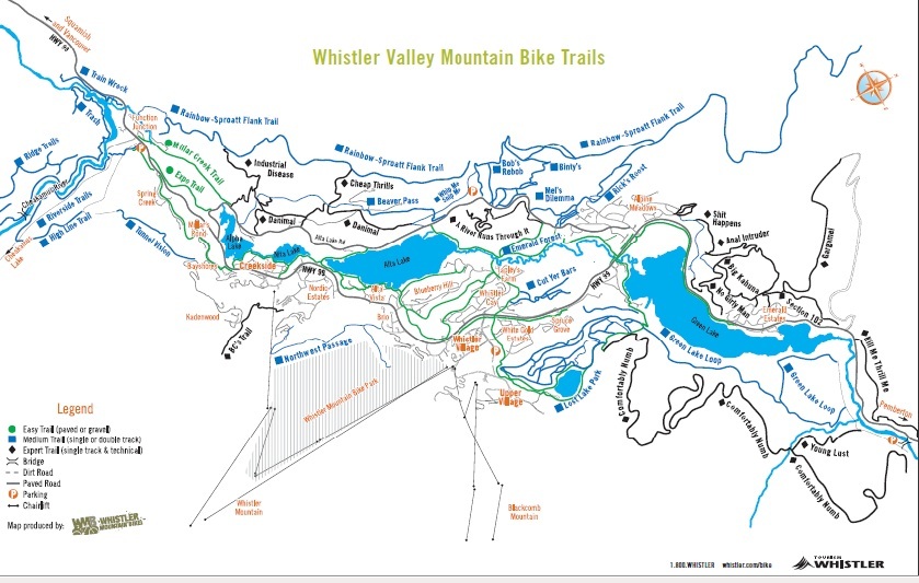 Whistler B C Mountain Bike and - Whistler Village Mountain Bike Trails And Valley Trails 
