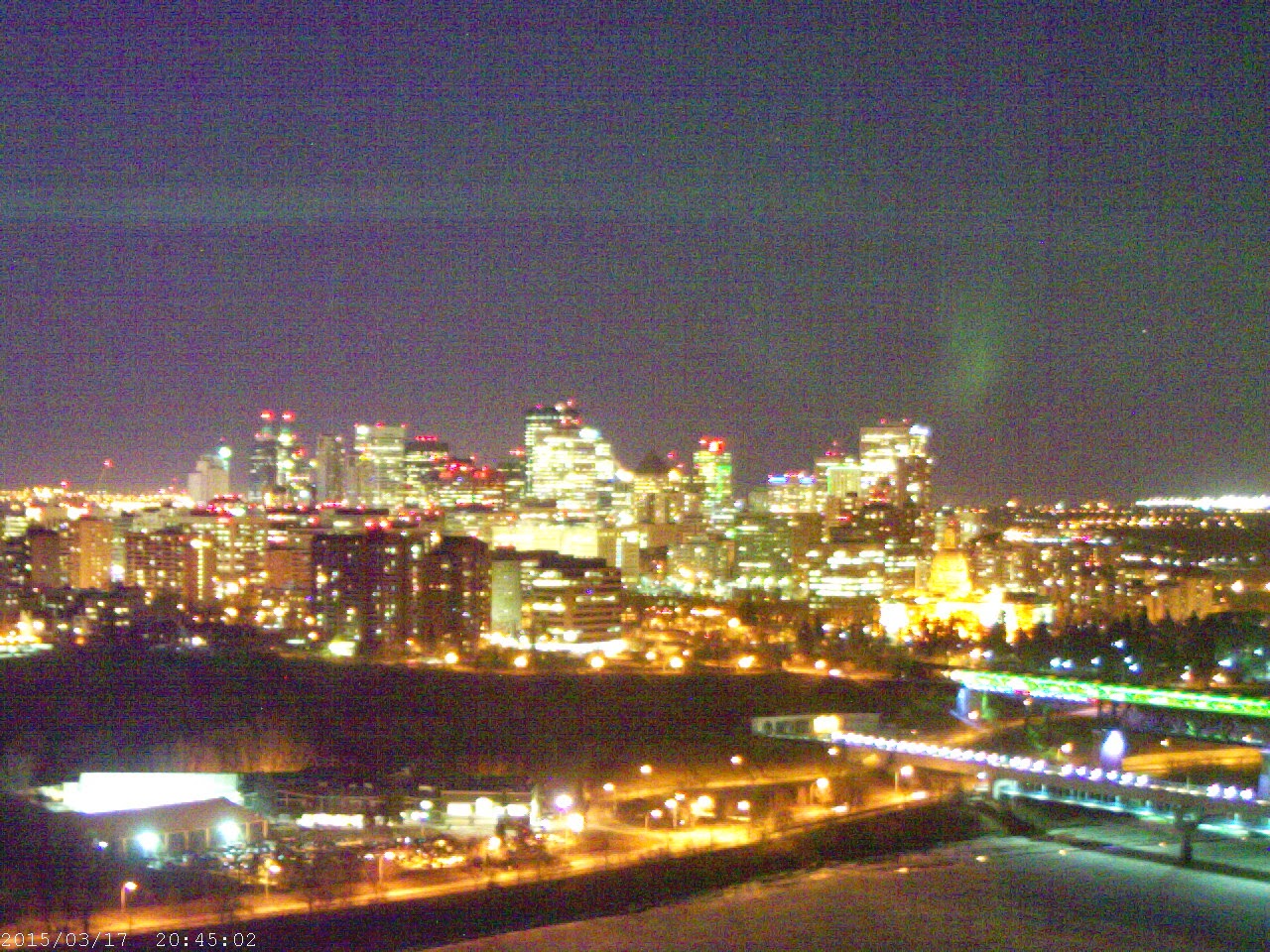 Winding Spiral Case Seeing the Aurora Borealis in Edmonton