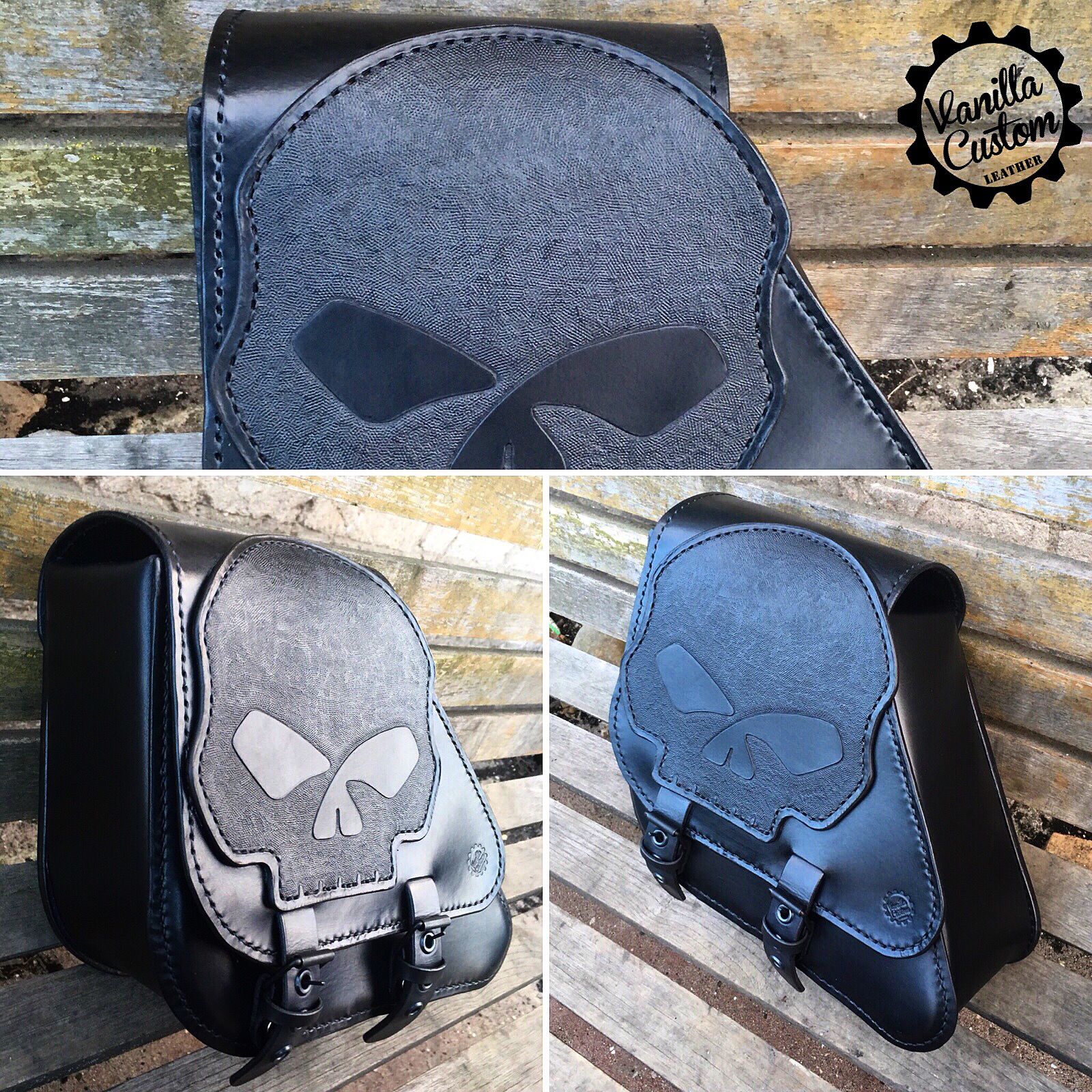 Vanilla Custom Leather Skórzane siedzenia, portfele, torby 100handmade harley bobber 498